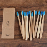 10Pcs Colorful Toothbrush Natural Bamboo Tooth Brush Sets Soft Bristle Charcoal Teeth Eco Bamboo Toothbrushes Dental Oral Care