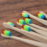 10Pcs Colorful Toothbrush Natural Bamboo Tooth Brush Sets Soft Bristle Charcoal Teeth Eco Bamboo Toothbrushes Dental Oral Care