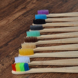 10Pcs Colorful Toothbrush Natural Bamboo Tooth Brush Sets Soft Bristle Charcoal Teeth Eco Bamboo Toothbrushes Dental Oral Care