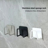 Kitchen Sponge Stainless Steel Bracket Drainage Basket Sink Cleaning Brush Hook Sponge Storage Rack Wall Hook Kitchen Organizer