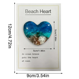 Glass Beach Pocket Heart Natural Heart Sea Fused Handmade Ocean Glass Heart Ornament Mini Cute Beach Decorative