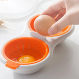 Draining Egg Boiler Double Cup Egg Boiler Microwave Eggs Poacher Round Double Innovative Kitchen Tools Stock Layer Egg Cooker