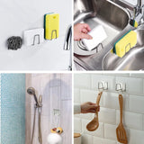 Kitchen Sponges Holder Stainless Steel Sink Sponges Drain Drying Rack Self Adhesive Storage Holder Wall Hooks Kitchen Organizer