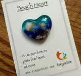 Glass Beach Pocket Heart Natural Heart Sea Fused Handmade Ocean Glass Heart Ornament Mini Cute Beach Decorative