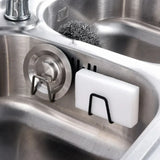 Kitchen Sponge Stainless Steel Bracket Drainage Basket Sink Cleaning Brush Hook Sponge Storage Rack Wall Hook Kitchen Organizer