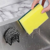 Kitchen Sponge Stainless Steel Bracket Drainage Basket Sink Cleaning Brush Hook Sponge Storage Rack Wall Hook Kitchen Organizer