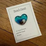 Glass Beach Pocket Heart Natural Heart Sea Fused Handmade Ocean Glass Heart Ornament Mini Cute Beach Decorative