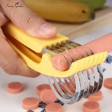 Kitchen Accessories Banana Slicer Fruit Vegetable Sausage Slicer Stainless Steel Banana Cutter Salad Sundaes Tools Cooking Tools